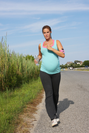 Pregnant woman exercising