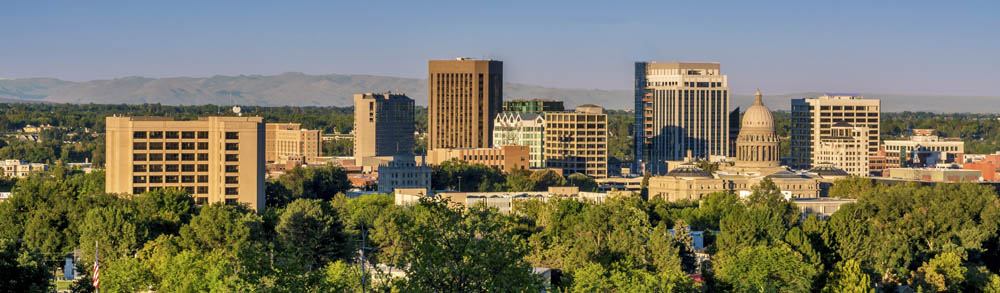 Morning view skyline of Boise Idaho