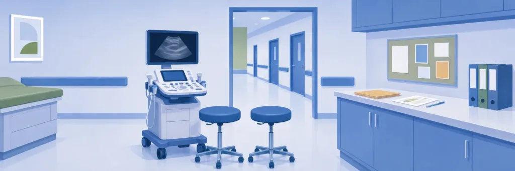 Ultrasound clinic workstation.