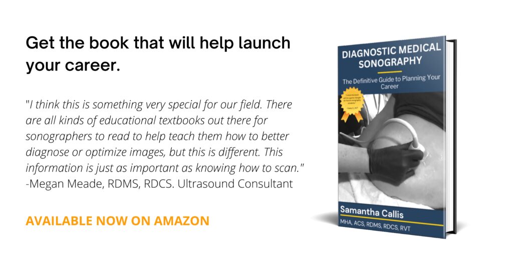 Ad for book "Diagnostic medical sonography - the definitive guide to planning your career"